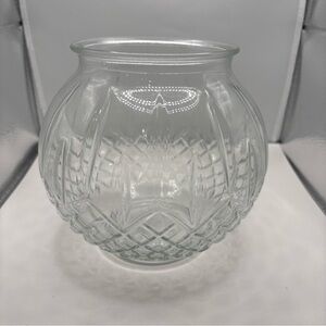 Vintage Pressed Glass Rose  Lamp Shade  Bowl 4 1/2” Opening, Mark ‘H G y J’  4A